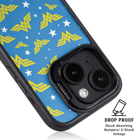 DC Comics Wonder Woman Pattern iPhone 14 Kickstand Case